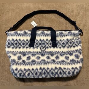 Victoria’s Secret PINK Plush Weekender Fair Isle Tote Bag NWT